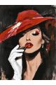 Картина по номерам без подрамника «Леди в шляпе» 80x60 см