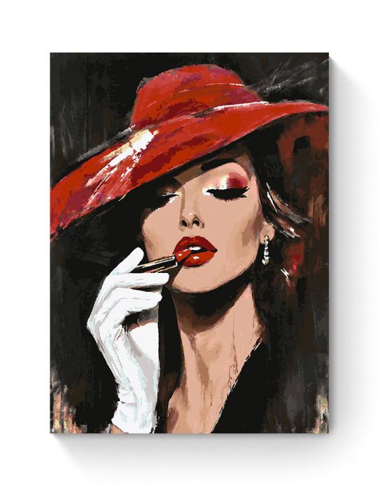 Картина по номерам на подрамнике «Леди в шляпе» 90x70 см
