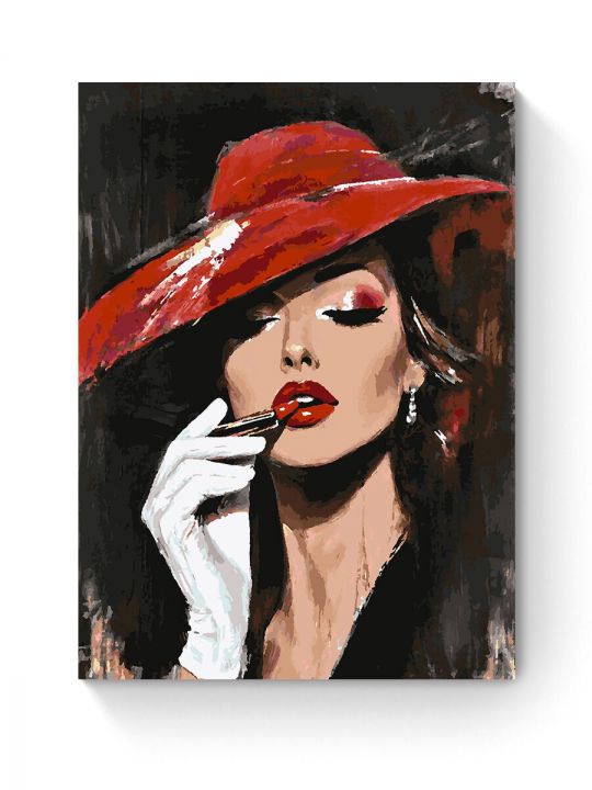 Картина по номерам на подрамнике «Леди в шляпе» 80x60 см