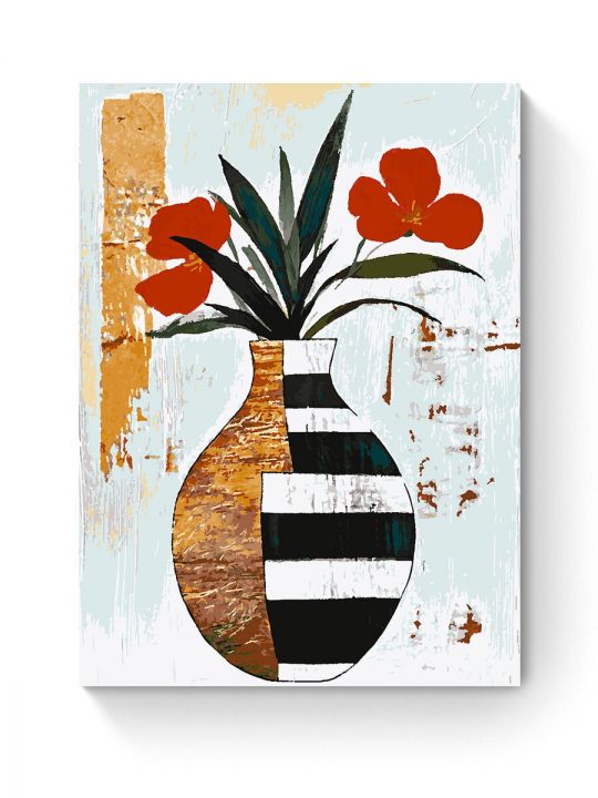 Картина по номерам на подрамнике «Красные цветы» 90x70 см