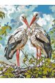 Картина по номерам на подрамнике «Аисты» 80x60 см