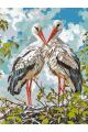 Картина по номерам без подрамника «Аисты» 130x100 см