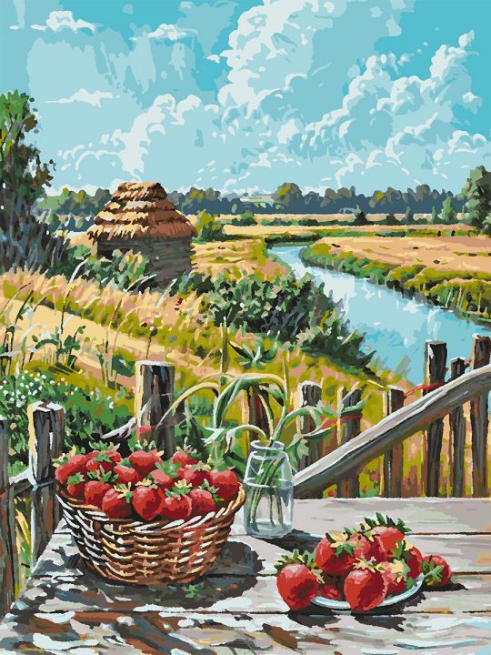 Картина по номерам без подрамника «Сельское лето» 90x70 см