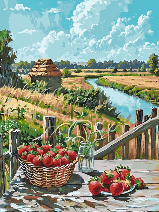 Картина по номерам без подрамника «Сельское лето» 130x100 см