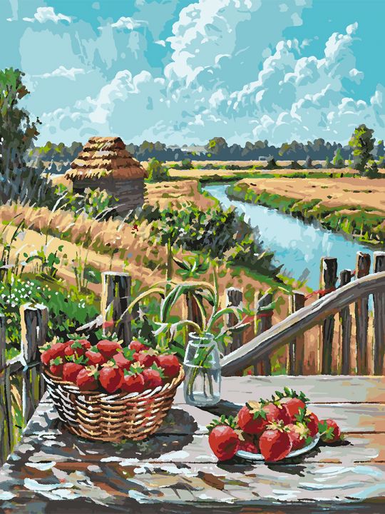 Картина по номерам без подрамника «Сельское лето» 80x60 см