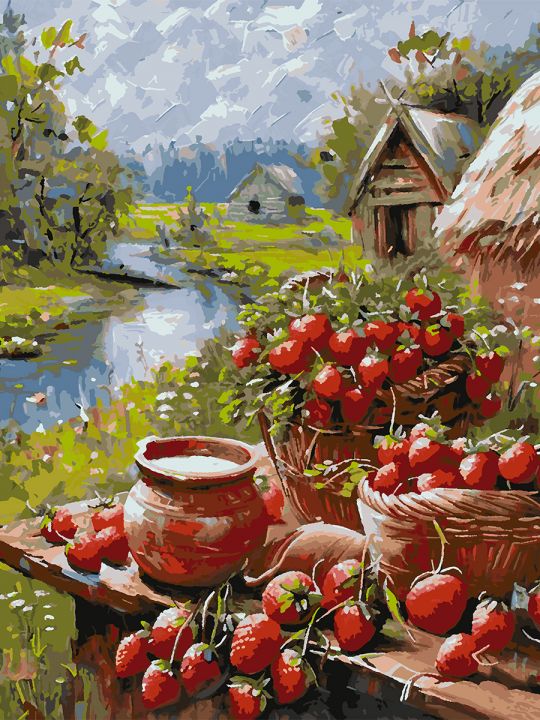 Картина по номерам без подрамника «Сельское лето» 90x70 см