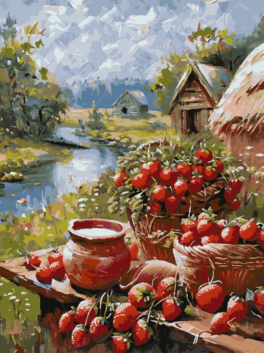 Картина по номерам без подрамника «Сельское лето» 80x60 см