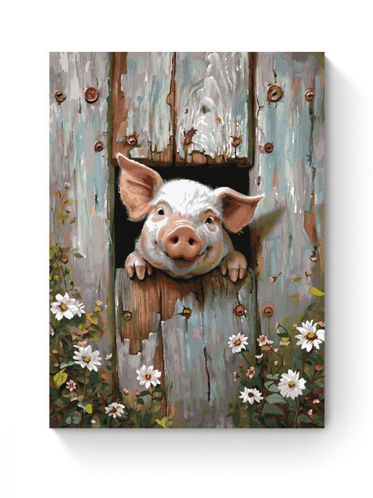 Картина по номерам на подрамнике «Поросёнок» 80x60 см