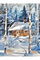 Алмазная мозаика без подрамника «Зимняя сторожка» 25x20 см