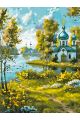 Картина по номерам без подрамника «Храм у реки» 130x100 см