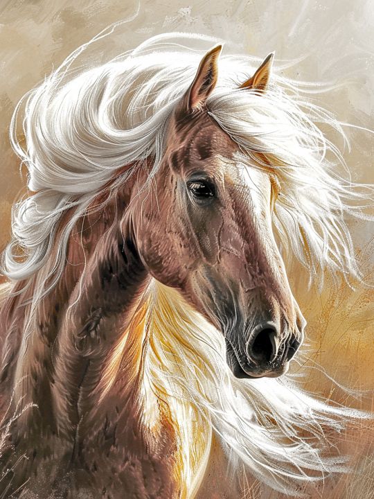 Алмазная мозаика без подрамника «Савраска» 40x30 см