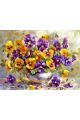 Алмазная мозаика без подрамника «Анютины глазки» 80x60 см