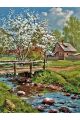 Алмазная мозаика без подрамника «Весна в деревне» 50x40 см