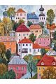 Алмазная мозаика без подрамника «Городок» 50x40 см