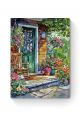 Алмазная мозаика на подрамнике «Цветочный двор» 50x40 см