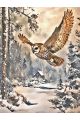 Алмазная мозаика без подрамника «Полёт совы» 90x70 см
