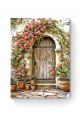 Алмазная мозаика на подрамнике «Цветочный двор» 70x50 см