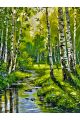 Алмазная мозаика без подрамника «Лесная речка» 40x30 см