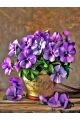 Алмазная мозаика без подрамника «Букетик виолы» 60x45 см