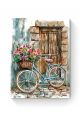 Алмазная мозаика на подрамнике «Ретро велосипед» 40x30 см