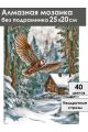 Алмазная мозаика без подрамника «Зимняя сторожка» 25x20 см