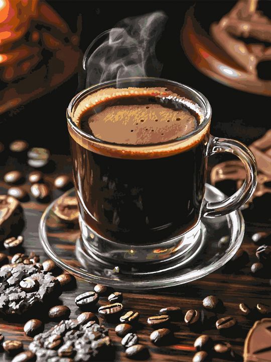 Картина по номерам без подрамника «Чёрный кофе» 130x100 см