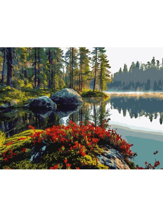 Картина по номерам без подрамника «Карелия» 130x100 см