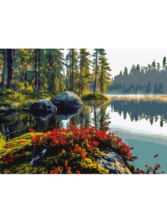 Картина по номерам без подрамника «Карелия» 80x60 см