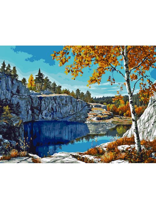 Картина по номерам без подрамника «Рускеала» 90x70 см