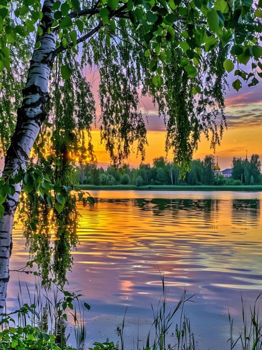 Алмазная мозаика без подрамника «Летний закат» 35x25 см