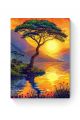 Алмазная мозаика на подрамнике «Закат в саванне» 80x60 см