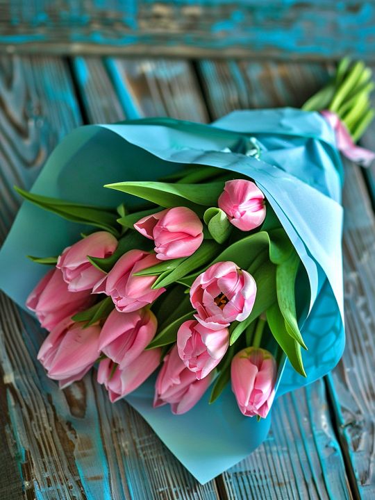 Алмазная мозаика без подрамника «Букет тюльпанов» 70x50 см