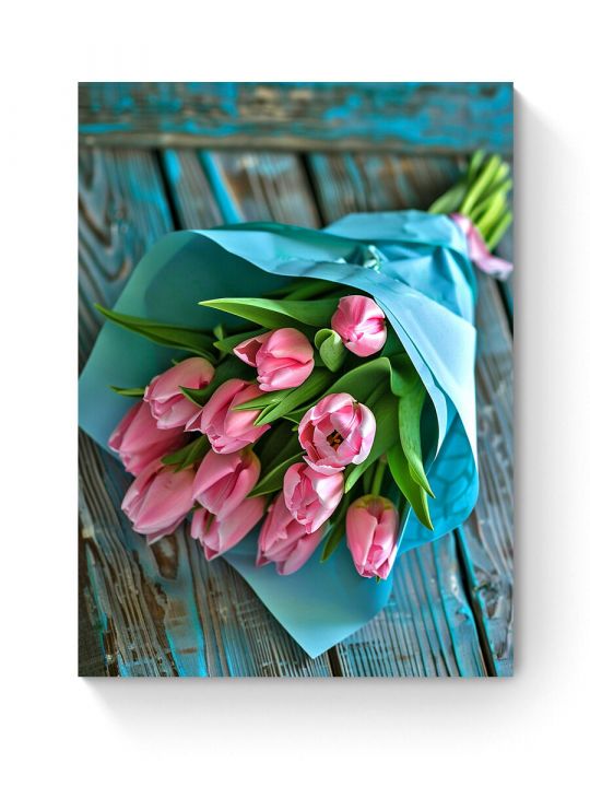 Алмазная мозаика на подрамнике «Букет тюльпанов» 70x50 см