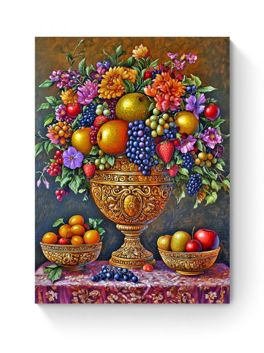 Алмазная мозаика на подрамнике «Фруктовый пир» 80x60 см