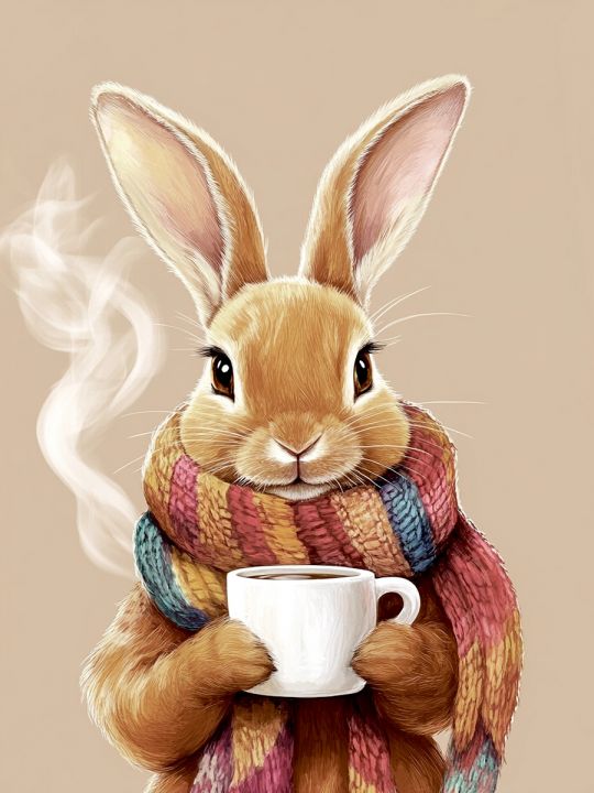 Алмазная мозаика без подрамника «Чай для зайки» 40x30 см