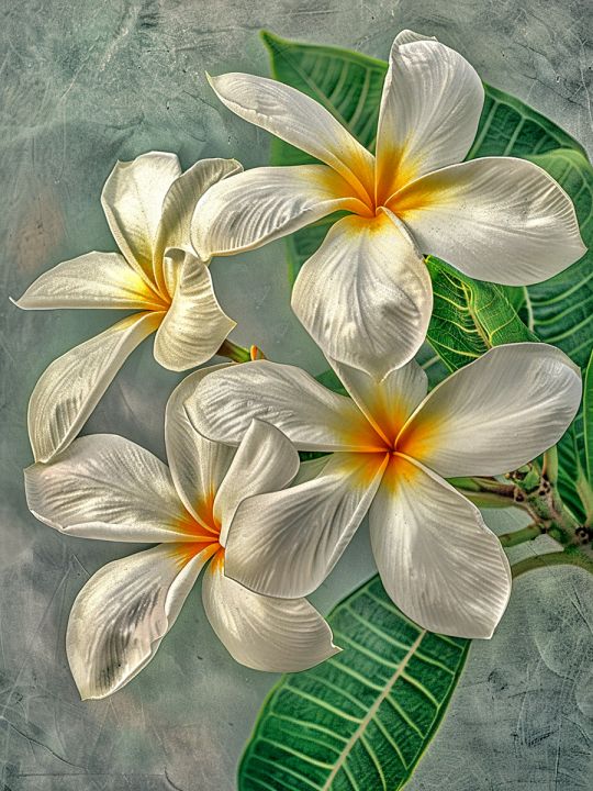 Алмазная мозаика без подрамника «Цветок плюмерия» 60x45 см