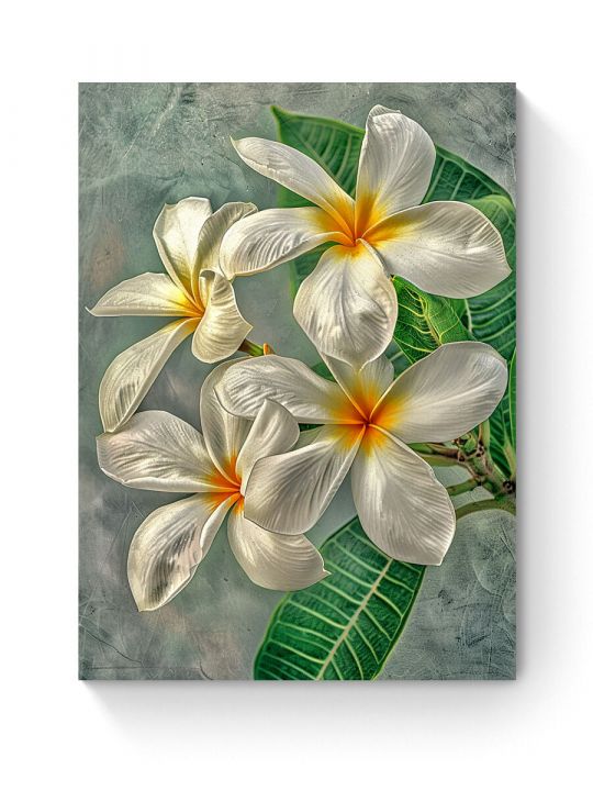 Алмазная мозаика на подрамнике «Цветок плюмерия» 60x45 см