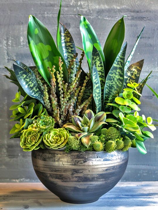 Алмазная мозаика без подрамника «Сансевиерия» 130x100 см