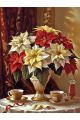 Алмазная мозаика на подрамнике «Пуансеттия» 70x50 см