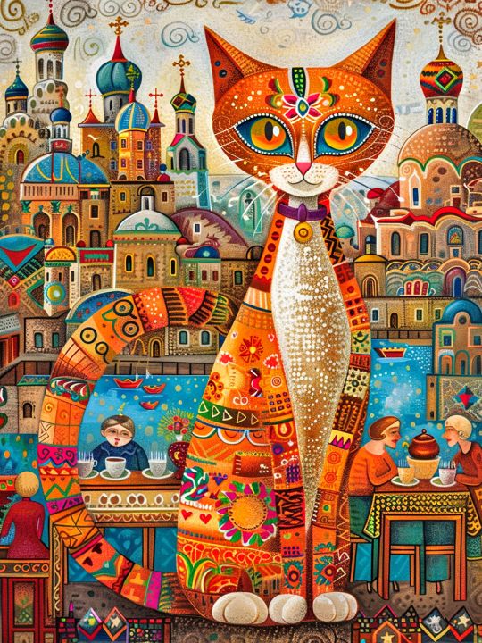 Алмазная мозаика без подрамника «Кот Мурлыка» 80x60 см