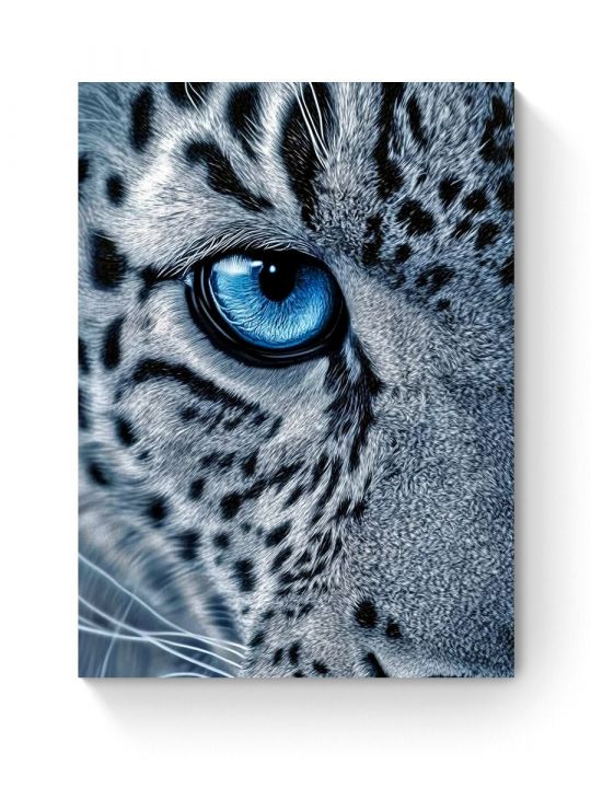 Алмазная мозаика на подрамнике «Снежный барс» 40x30 см