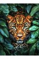 Алмазная мозаика без подрамника «Взгляд леопарда» 70x50 см