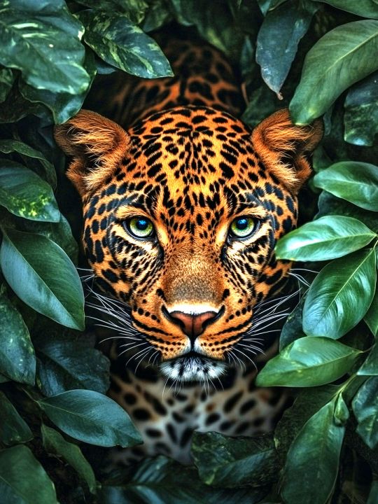 Алмазная мозаика без подрамника «Взгляд леопарда» 130x100 см