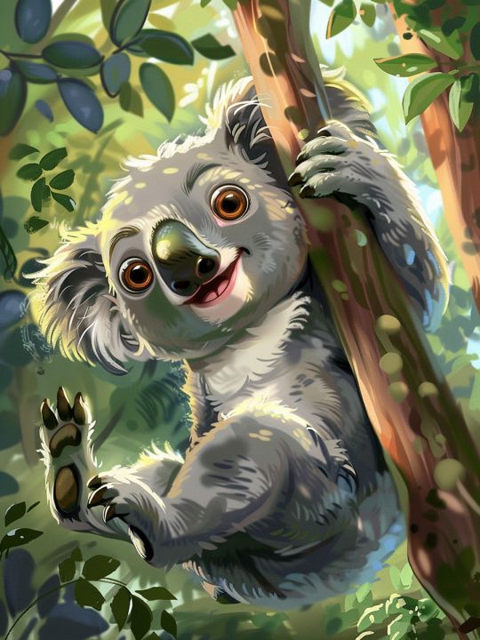 Алмазная мозаика без подрамника «Веселый коала» 60x45 см