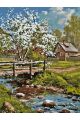 Картина по номерам без подрамника «Весеннее село» 90x70 см