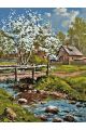 Картина по номерам без подрамника «Весеннее село» 80x60 см