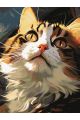 Картина по номерам без подрамника «Пушистый кот» 130x100 см
