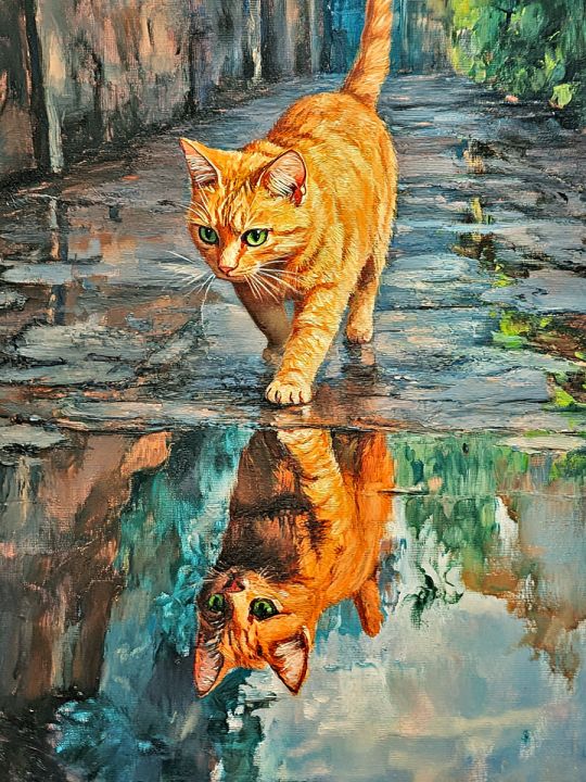 Алмазная мозаика без подрамника «Лапами по лужам» 50x40 см