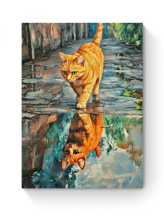 Алмазная мозаика на подрамнике «Лапами по лужам» 50x40 см