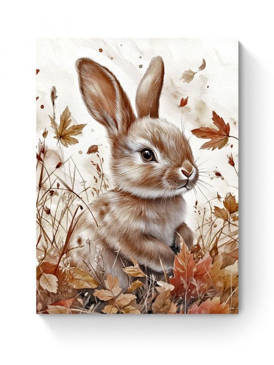 Алмазная мозаика на подрамнике «Осенний зайка» 90x70 см